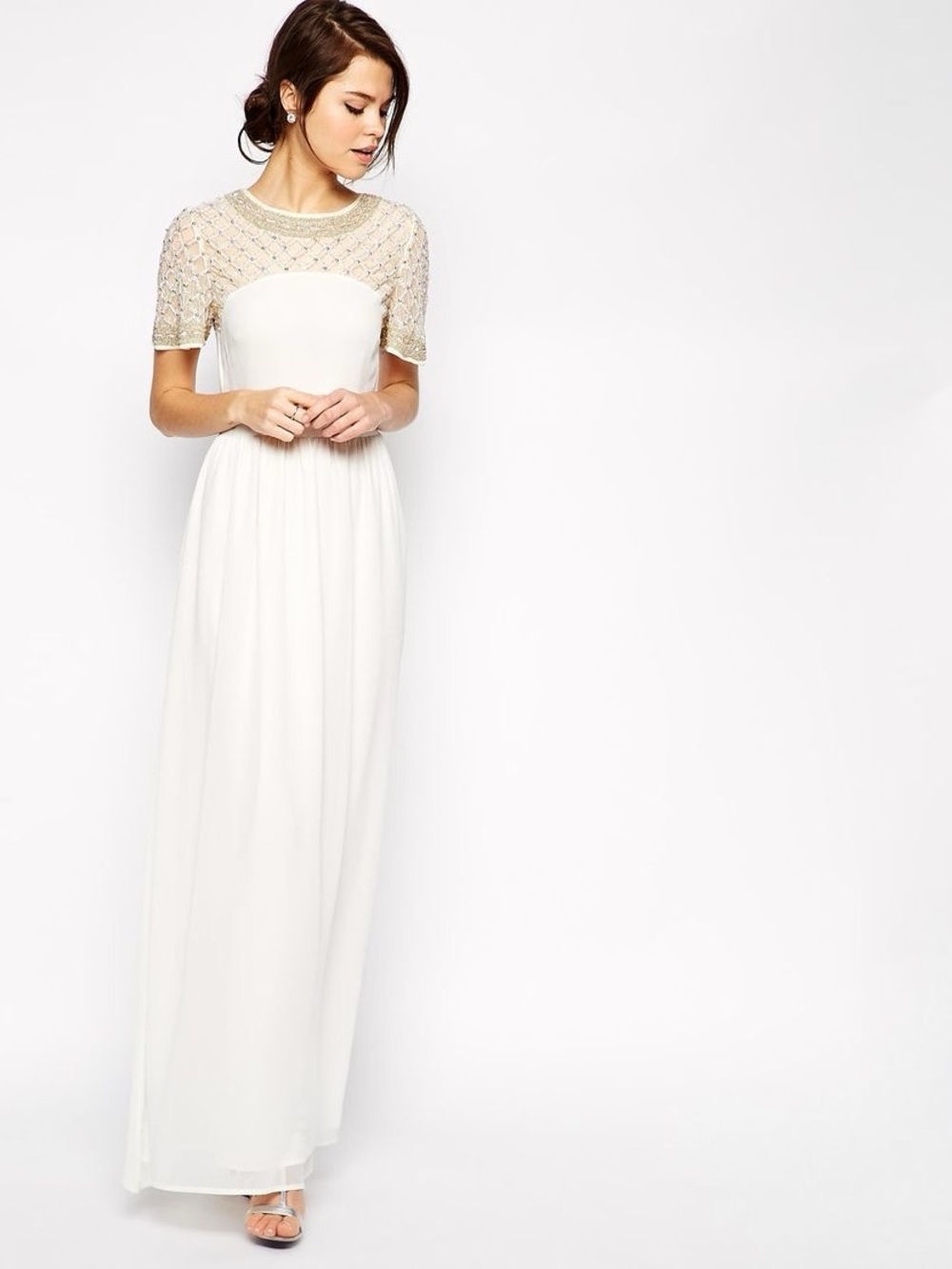 ASOS Lattice Embellished Flutter Sleeve Maxi Dress - New with tags (Size US 8)